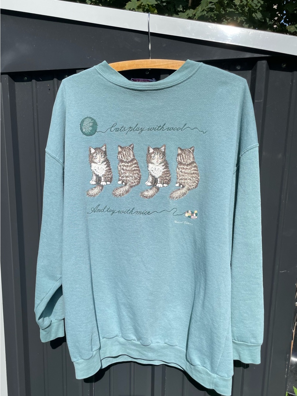 Green Cat Graphic Crewneck Sweatshirt - Weekend Edition